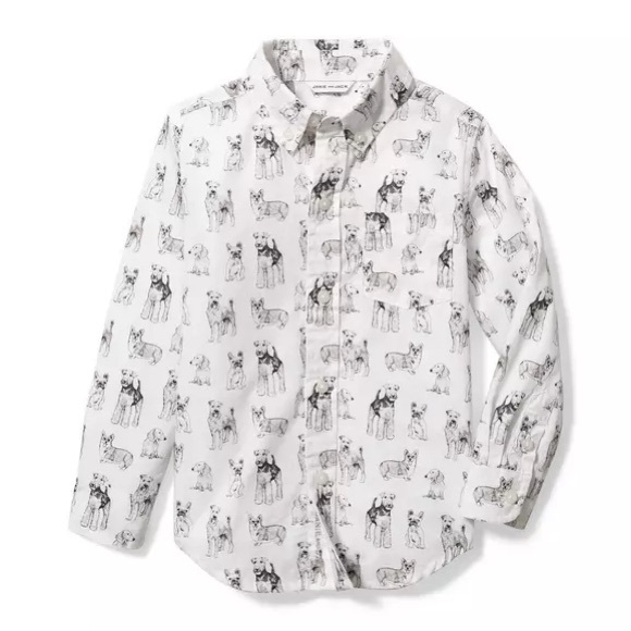 Janie and Jack Other - Boys size 4 Janie and Jack Dog Toile Poplin Button Down Shirt dog lover